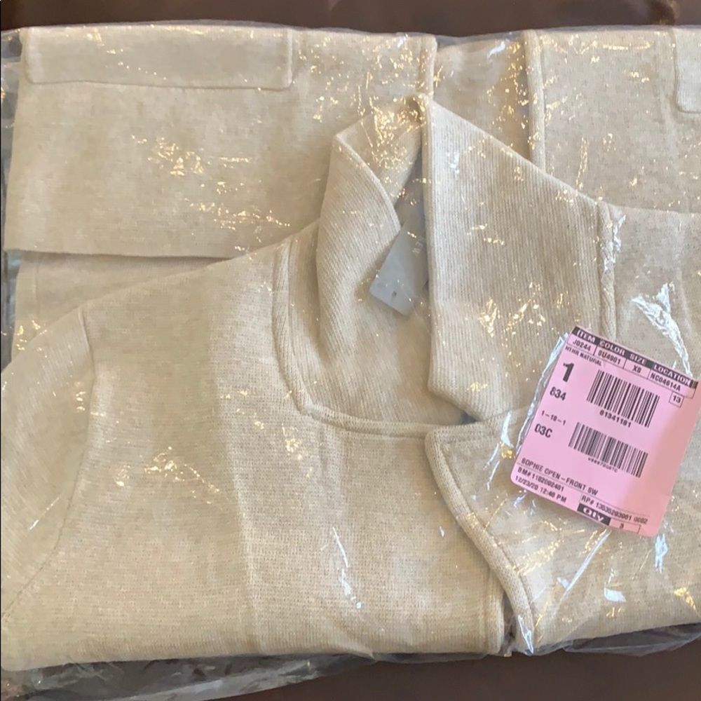 J. Crew Sophie Open Front Sweater Blazer Size XS Heather Natural Cream - Picture 15 of 16